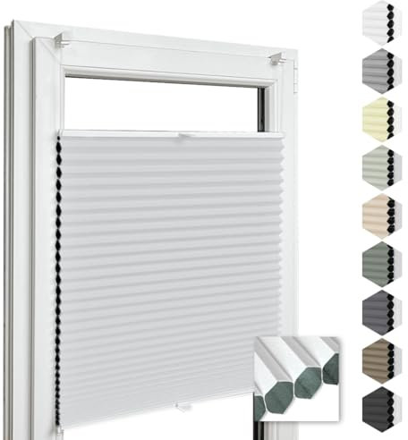 Home-Vision® Premium Doppelplissee Wabenplissee ohne Bohren mit Klemmfix (Weiß-Weiß, B75cm x H120cm) Modern Klemmfix Blickdicht Plissee Sonnenschutz Hitzeschutz Jalousie für Fenster Thermo