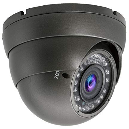 Inwerang 5MP 4MP Dome Super Hybrid Security Camera HD-TVI/CVI/AHD/960H CCTV Surveillance Security Camera 2.8-12mm Varifocal Lens Outdoor/Indoor 98ft IR Waterproof Day&Night Vision Dome Camera(Gray)