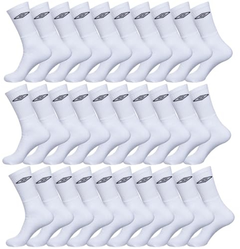 Chaussettes Homme & Femme 43-46, Coton Lot de 30, Blanc