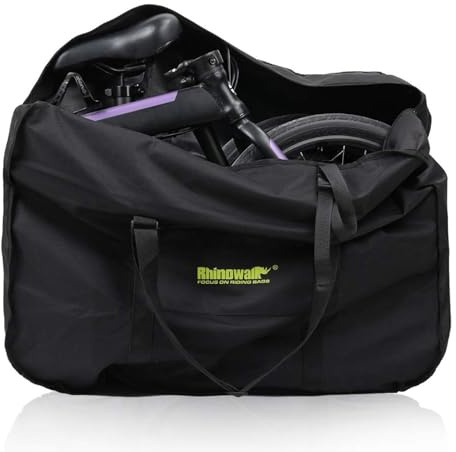 Rhinowalk Faltbare Fahrradtasche für 50,8 cm (20 Zoll) Falträder – wasserdichte Fahrrad-Reisetasche, Outdoor-Fahrrad-Transporttasche für Autos, Zug, Flugreisen (schwarz, 50,8 cm)