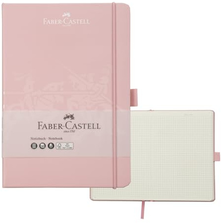 Faber-Castell 27826 – Anteckningsbok DIN A5, 145 x 210 mm, papperskvalitet 100 g/kvm – FSC-mix, rosashadows, 1 styck