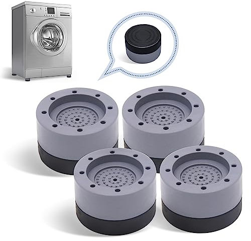 4 almohadillas para pies de lavadora, alfombrilla antivibración, almohadilla de goma para pies, almohadilla antideslizante, amortiguador de golpes, lavadora, lavavajillas (gris)