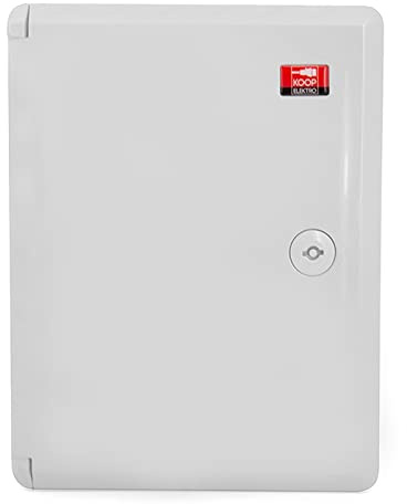 KOOP ELEKTRO Armario de interruptores industrial IP65, placa de montaje galvanizada, puerta con junta perimetral, carcasa de pared, carcasa vacía de plástico ABS, armario vacío, 270 x 350 x 160 mm, 27