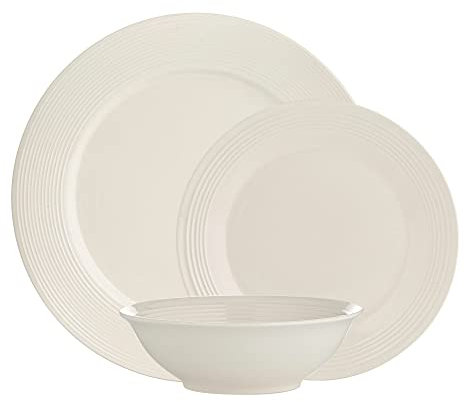Price & Kensington Metro Porcelain Dinner Set of 12 Piece Cream