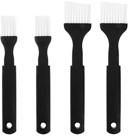Stainless Spatula 4pcs Nylon Bristle Pastry Brush Meat Dessert Brush Grip for Basting Sauce Brush Cooking Baking Cooking Food (2 Big, 2 Small)