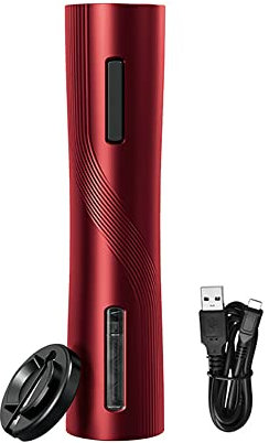 SPELAX Sacacorchos eléctrico con Carga, sacacorchos Recargable automático, Adecuado para Amantes del Vino, inauguración de la casa, cumpleaños (Rojo)