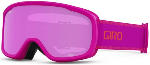 Giro Women's and Youth Moxie Ski and Snowboard Goggles - Pink Chute Strap with Amber Pink/Yellow Lenses