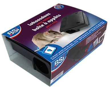 BSI - Boîte Pour Appâts - Taille XL - Anti-Rats - À Garnir - Réutilisable - Très Solide - 1 Clé Fournie - Adapté Pour Tous Les Lieux Intérieur Et Extérieur - 24x19x9,5cm
