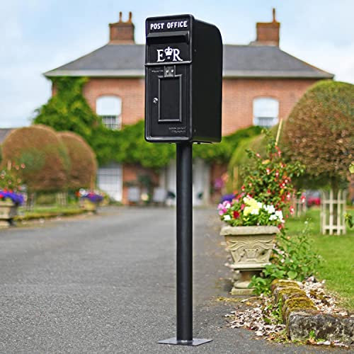 Original Reproduction Black Elizabeth Regina Post and Parcel Box with Stand