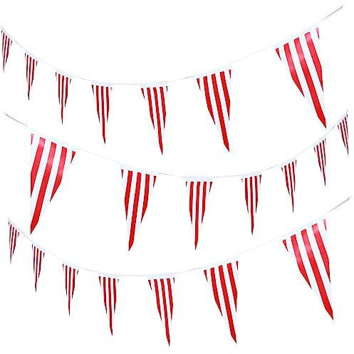 NOLITOY 3stücke Karneval Fahne Streifenbanner Partydeko Hängebanner Zuhause Zirkus Karneval Dekoration String Fahne Für Party Eingangsbereich