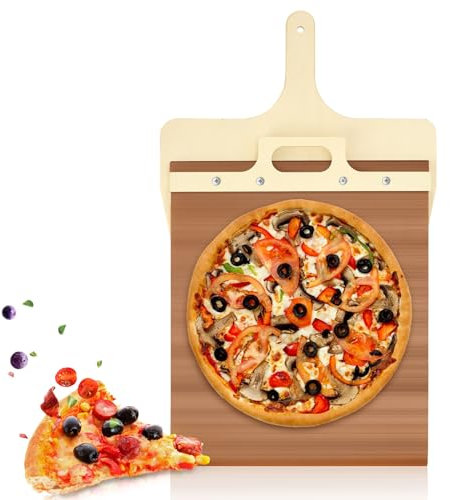 WALLFID Sliding Pizza Peel Large size,Super Peel for Easy Pizza Transfer,Pizza Shovel with Slide Function,High Temperature Resistant,Washable,Non-Stick Pizza Board,Pizza Accessories
