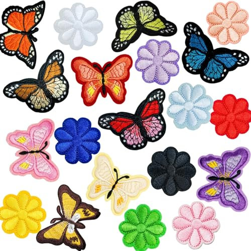 Alethron 20 Stück Flicken zum Aufbügeln Kinder Erwachsene, Bügelflicken Kinder, Bügelbilder für Textilien Erwachsene, Aufnäher Patches zum Aufbügeln, Bügelsticker für Hut Jeans Jacken Rucksäcke