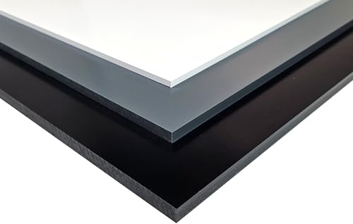 ck-platex24 Plaque en PVC rigide 1 à 10 mm Noir/blanc/gris Trovidur® Vekaplan® - Plaque en plastique (1, blanc, 495 x 495 x 3 mm)