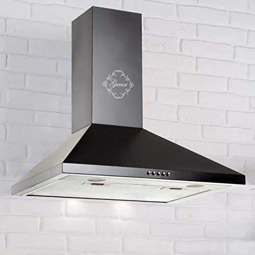 GURARI Wandhaube GCH 147 BL 5 N Dunstabzugshaube 50 cm Schwarz | Sehr Saugstark 1000 m³/h Motor | Wandmontage Abzugshaube Umluftbetrieb oder Abluftbetrieb Kaminhaube