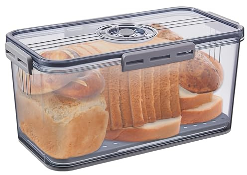 Voxisroma Brotkasten Versiegelt, Lebensmittelechtes PET-Material, Geeignet für Alle Arten von Küchenzutaten (Hoch Mittel)