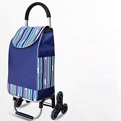 BTZHY Wagen Einkaufswagen, Einkaufswagen Treppensteigen Klappbarer Kleiner Wagen Heimwagen Tragbarer Trolley Auto Alter Trolley Anhänger,D Multifunktional