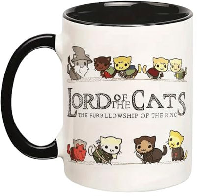 LYEAA Taza de café de Porcelana de Gato de 11 oz Taza de café de cerámica Multifuncional Taza de capuchino Taza de café expreso Taza para Beber para café Té Leche