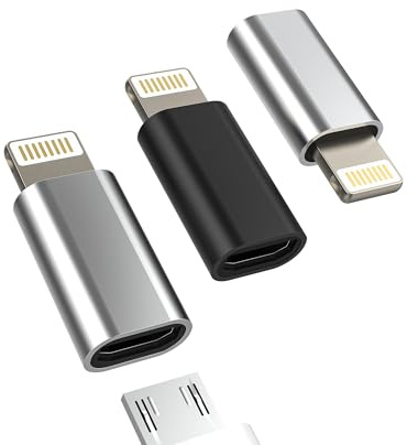 Lightning to Micro USB Charging adapter (3 Pack) for iPhone 14 13 12 11 Pro Max for iPad Mini Micro USB Female to Lightning Male Cable Connector for apple Devices Android Cord Charger Port Accessories