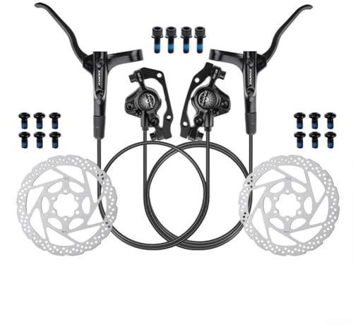 Hydraulic Brake Set, Mountain Bike Hydraulic Disc Brakes, Bicycle Oil Pressure Disc Brake, MT200 Hydraulic Disc Brake Set For Mountain Bike(Black)