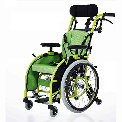 Silla de ruedas ligera autopropulsada con reposacabezas para adultos y niños, carrito plegable portátil para discapacitados en aleación de aluminio