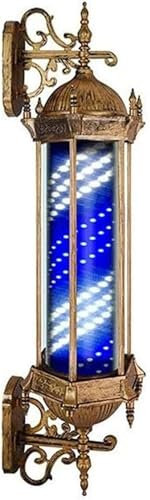 VUIKLCty (90 cm) Lámpara de Pared giratoria con Poste de barbería LED for peluquería, Logotipo de peluquería, Letrero de Tienda for Exteriores, Resistente al Agua