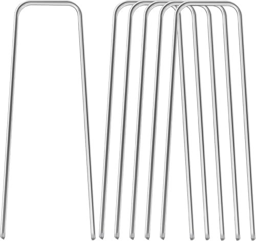 WEKONUMEX Artificial Grass Turf U Pins Metal Galvanised Pegs 6 Inch 10 Pack 11 Gauge Garden Stakes Landscape Pins,U