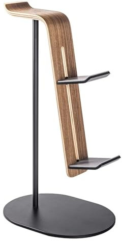 QIXIA Headset Halterung Headset-Ständer, Aluminium-Holz-Headset-Ständer, Gaming-Controller und Kopfhörerhalter FüR KopfhöRer