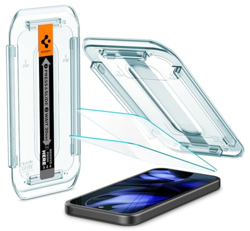 Spigen Glas.tR EZ Fit Skärmskydd kompatibel med Google Pixel 9a, 2 stycken skyddsglas, Kristallklart, Responsiv Touch, Case friendly, 9H härdat glas