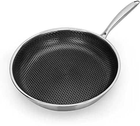 UQACHG Pentola in Acciaio Inox, Padella per friggere, pentolame Multiuso, da Utilizzare per la Cucina di casa o Il Ristorante, Wok
