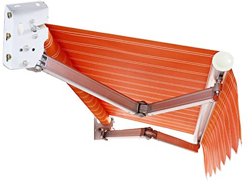 Tenda da sole regolabile a parete, impermeabile, a scomparsa, manuale, protezione UV, braccio articolato, telaio in alluminio, 200 x 150 cm, ideale per terrazze e balconi