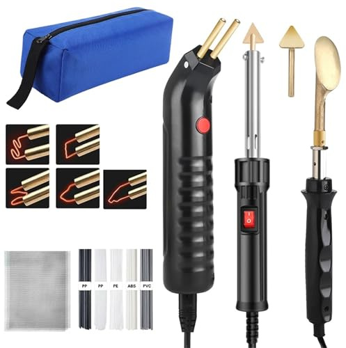 pistola de soldagem de plástico Kit de herramientas para soldar plástico, pistola de soldar plástico, reparación de parachoques, soldador de plástico portátil, kit de soldador(C)