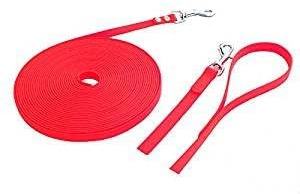 orange Wasser dichte Schleppleine für Hunde, 3m bis 25m, 16mm Breite mit robustem Karabiner, Wasserfeste Hundeleine, Laufleine für Große bis Kleine Hunde, Reißfeste Trainingsleine (3m)