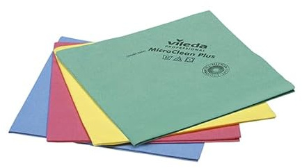 VILEDA Professional | Micro Clean Plus - Bayeta microfibra roja, 40 x 45 cm - Caja 10 paquetes x 5 unidades