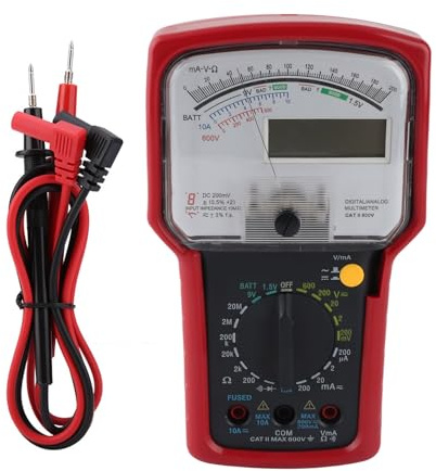 MULTIMÈTRE Analogique Numérique Double Affichage, Haute Sensibilité, 20 Plages, Mesure Précise - Large Écran LCD, Protection Court - Circuit, Usage Professionnel Électrique