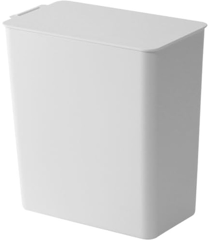 POPETPOP Poubelle de Bureau Blanche avec Couvercle, Mini Poubelle de Table en Pp, Facile à Nettoyer et Contrôle des Odeurs, pour Bureau et Salle de Bain