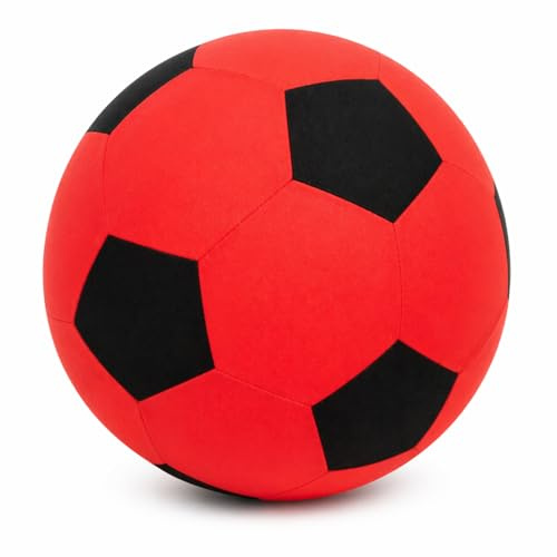 STUWU XXL Kinderball 45 cm mit Stoffbezug & Ballnadel – Weicher Outdoor Spielball für Garten – Leicht, Robust & Sicher – Farbe zufällig