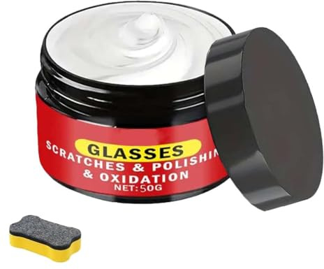 Glass Scratch Polishing & Repair Compound, 50g Glaspolitur,Glaskratzer Entferner,Glas Kratzer Reparatur Auto,Entfernt Kratzer & veredelt Autoglas für Windschutzscheibe Heck oder Seitenfenster (1PCS)