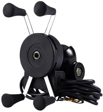 YUQUDGELKY Motorrad Handyhalter Mit USB-Ladefunktion Universal Scooter Spiegel GPS Halterung