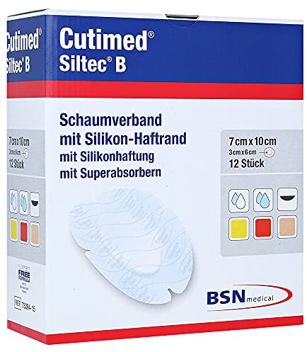 BSN medical Siltec B Schaumverb.7x10 cm oval 12 Stück