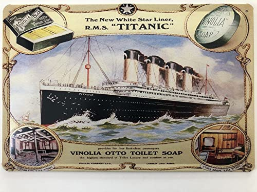 Blechschild 20x30cm gewölbt Titanic The New White Star Liner Schild