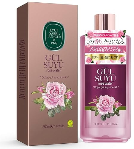 Eyüp Sabri Tuncer Rose Water 350ml I Rosenwasser I Gesichtstonikum I Make-Up Entferner I hautstraffendI antibakteriell I entzündungshemmend I hautberuhigend I antioxidativ