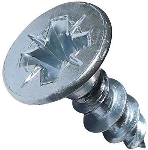 AERZETIX - Juego de 100 - Tornillo para madera - Ø4x12mm - Acero galvanizado - Metal - Cabeza fresada - Huella Cruciforme Pozidriv - Color plata - C44803
