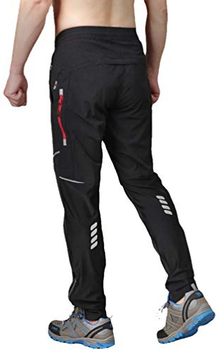 LaoZan Élasticité Résistance au Déchirement Cyclisme Pantalons Homme Femme Respirant Long Cycliste Pantalon de Vélo (Noir,M