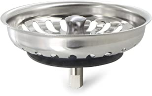 DL-pro Siebkörbchen 82mm mit Zapfen 8x24mm wie Blanco 125561 Siebkorb Spülesieb Abflusssieb 24 Schlitze für Siebkorbventil Spülbecken Spüle Excenterbedienung