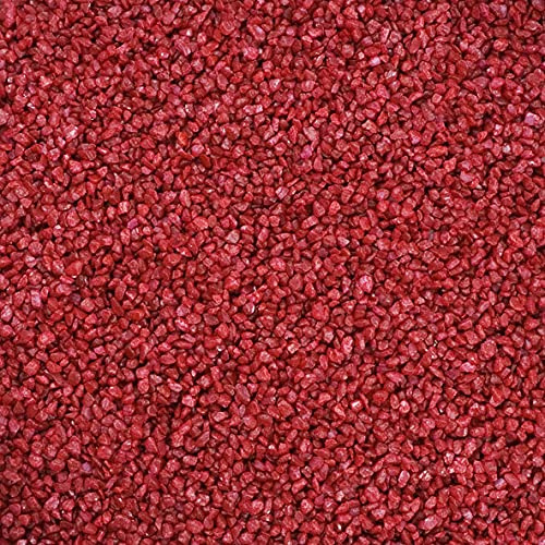 naninoa PERLKIES (Bunter grobkörniger Dekosand, Farbsand) 5 kg farbige kleine Steine. Farbe: Rot, dunkelror, KÖNIGSROT