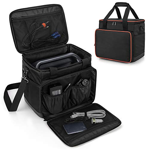 Trunab Travel Bag Compatible with Jackery Explorer 500 und ECOFLOW River 2 Pro/River 2, Storage Case with Waterproof Bottom and Front Pockets for Charging Cable and Accessories