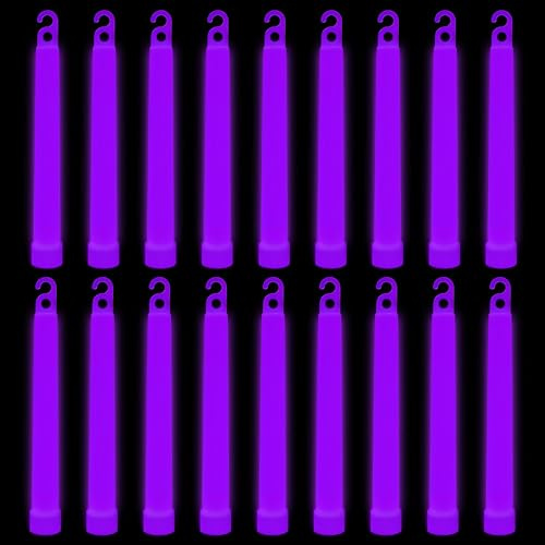WedDecor Tubi fluorescenti di alta qualità, per feste di laurea, campeggio, Capodanno, 25 pezzi, colore: viola fluo