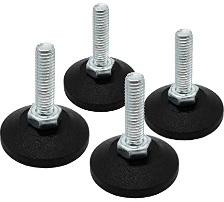 Design61 4X Verstellschraube Justierschraube Ø 38 mm mit verzinkter Stellschraube M8 x 30mm (Fuß drehbar)