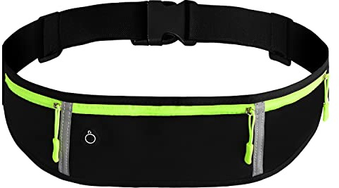 Aohcae Laufgürtel für Handy, Lauftasche Jogging Bauchtasche Herren Gürteltasche Damen Handytasche für Joggen, Fitness, Radfahren, Reisen und Outdoor-Aktivitäten (Schwarz)