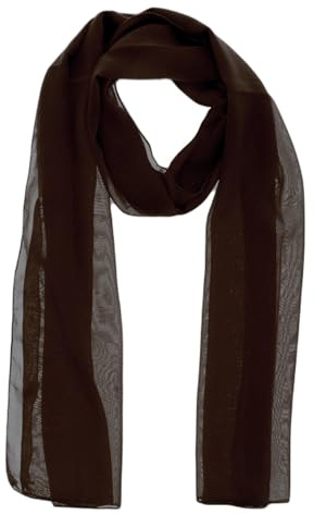 WESTEND CHOICE - Écharpes en mousseline pour femmes - Écharpe unie pour le cou - Écharpe douce pour la tête - Écharpe légère pour femmes et filles - 150x45 cm, marron foncé, taille unique